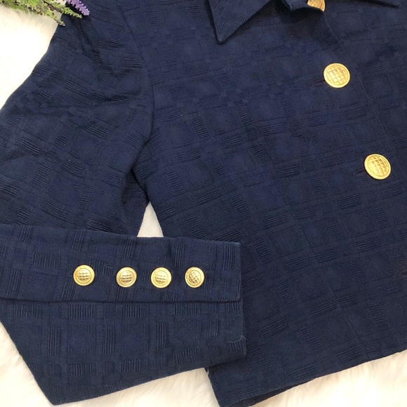 NEW Doncaster Navy Blue Cropped Cotton Jacket - Picture 3 of 7